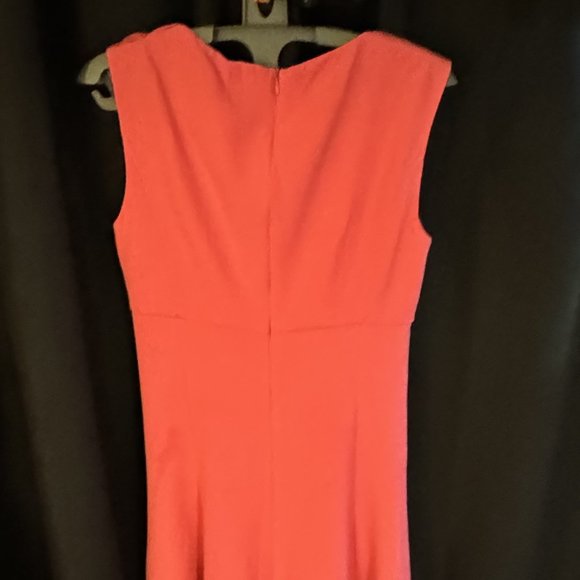 Lands' End Candy Pink Italian Crepe Empire Waist Circle Work Social Dress sz 2 - Picture 6 of 10